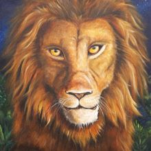 schilderij op canvas leeuw